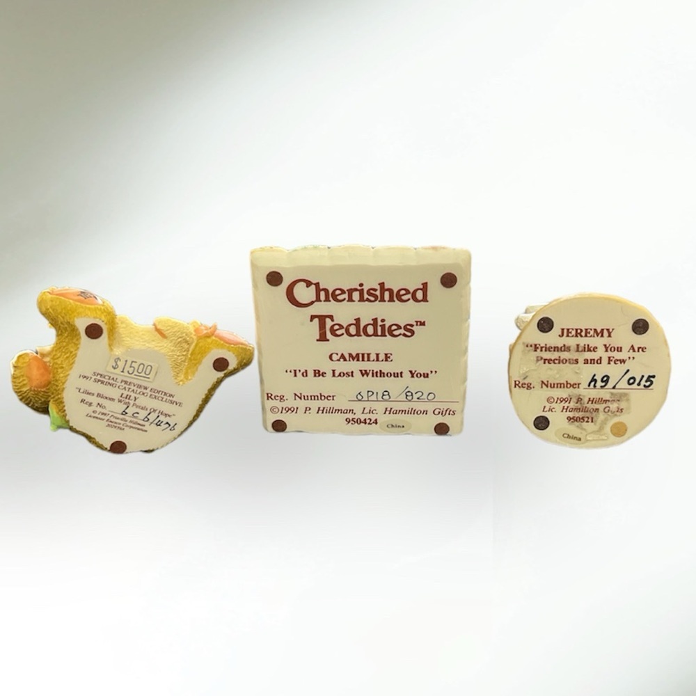 Trio Set of Easter Themed Cherished Teddies- - Picture 3 of 6